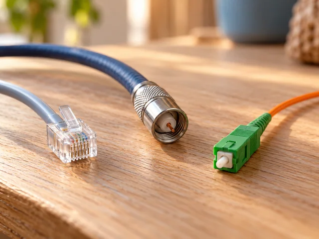 Verschiedene Anschlusskabel liegen auf einer hellen Arbeitsfläche